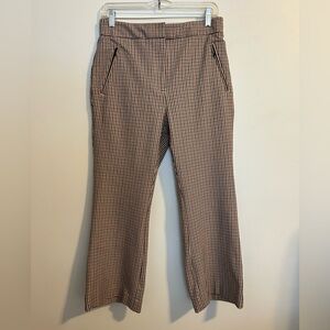 Maeve By Anthropology Maeve Relaxed Checked Brown cropped pants size 8